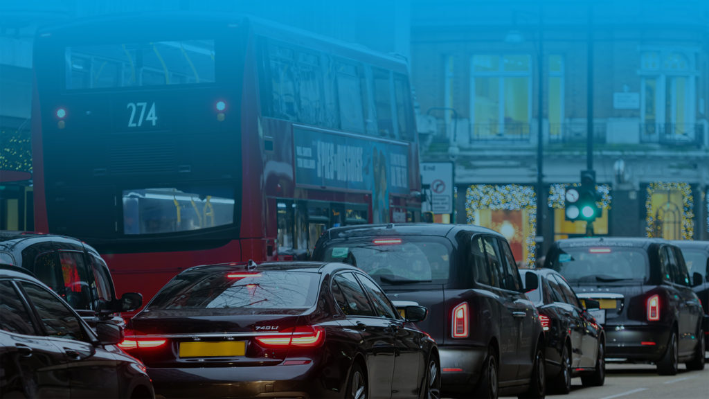 Image of heavy traffic on busy London street