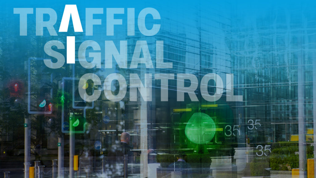 Image of traffic lights with header 'traffic signal control'
