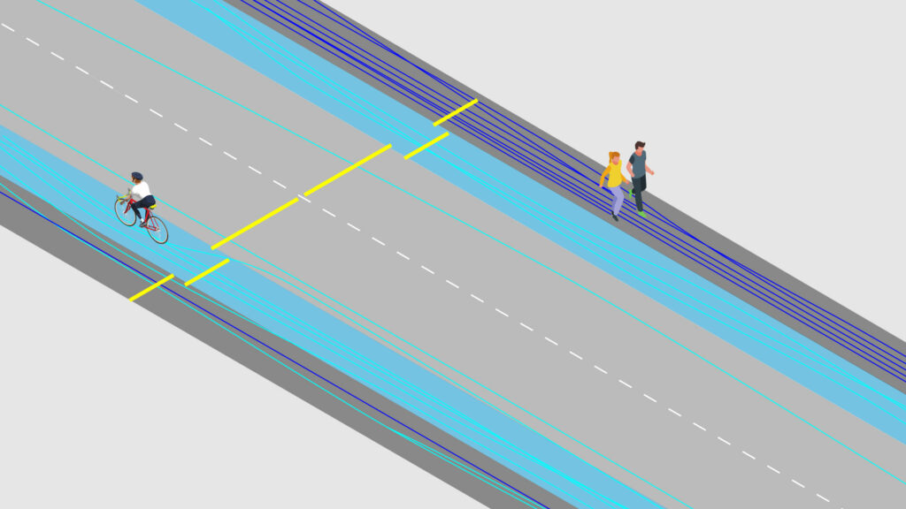Diagram of evidence of modal shift with cycle paths on the road