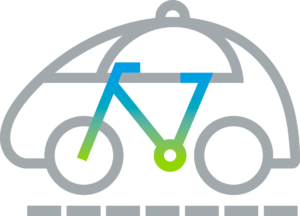 Icon of modal shift from car to bycicle