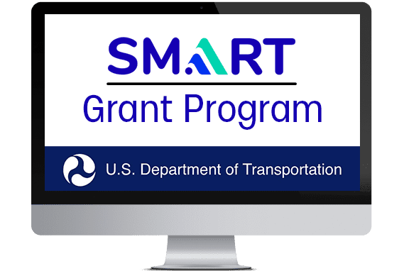 Desktop image with text: VivaCity traffic monitoring solutions for SMART Grant Program US