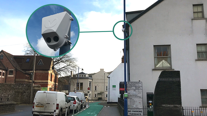 Abergavenny in Monmouthshire County with VivaCity traffic sensor - Website