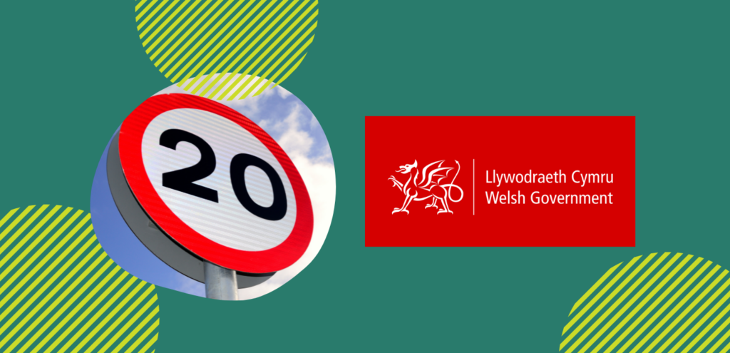 Banner representing the Welsh Government 20mph projects using VivaCity Sensors