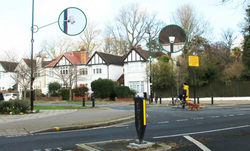 View of Vivacity sensors on Staveley Road