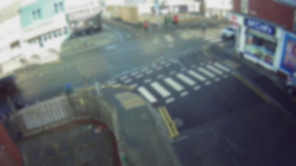 Image shows VivaCity sensor view (blurred) of a side zebra trial site in Cardiff