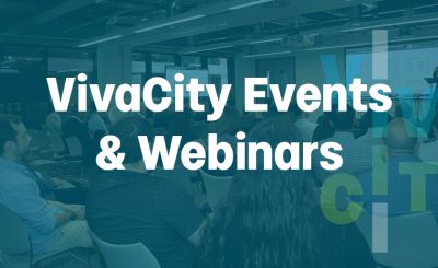 Banner with words VivaCity Events and Webinars