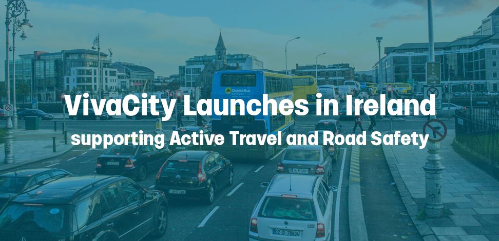 picture of cars and buses in Dublin, Ireland, with Smart Traffic Solutions by VivaCity