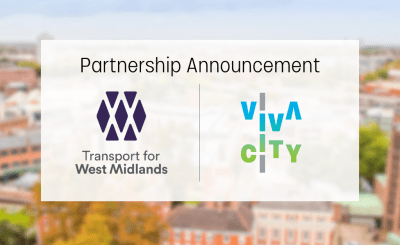banner of VivaCity and TfWM partnership for road safety